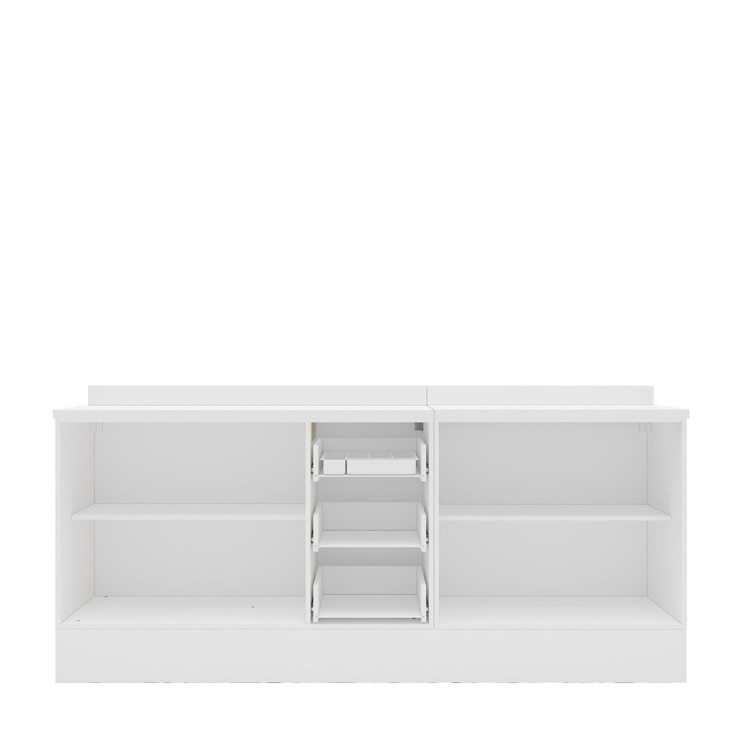 Cozinha Compacta Pérola Yescasa 2 Peças Balcão 2 Gavetas 3 Portas Branco 200x93,7x52cm