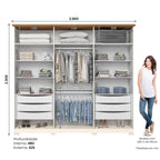 Guarda-Roupa Casal 6 Portas 6 Gavetas Napoli Henn 100% MDP Bege/Off White/Nature