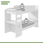 Conjunto Quarto Infantil Completo Beliche Escrivaninha Cômoda e Guarda-Roupa Branco Móveis Lopas