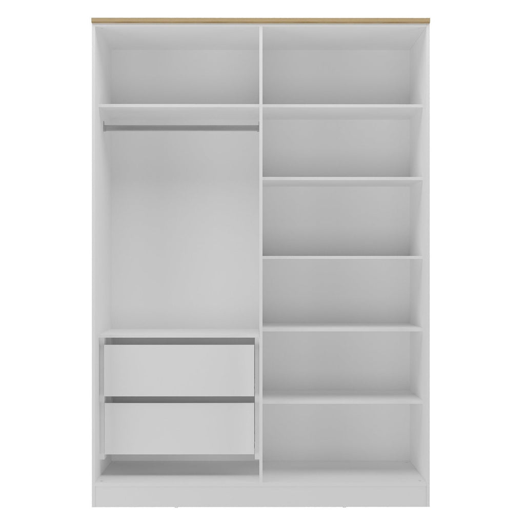 Guarda-Roupa Infantil 4 Portas 2 Gavetas Sky Yescasa 100% MDF Branco/Olmo Italiano