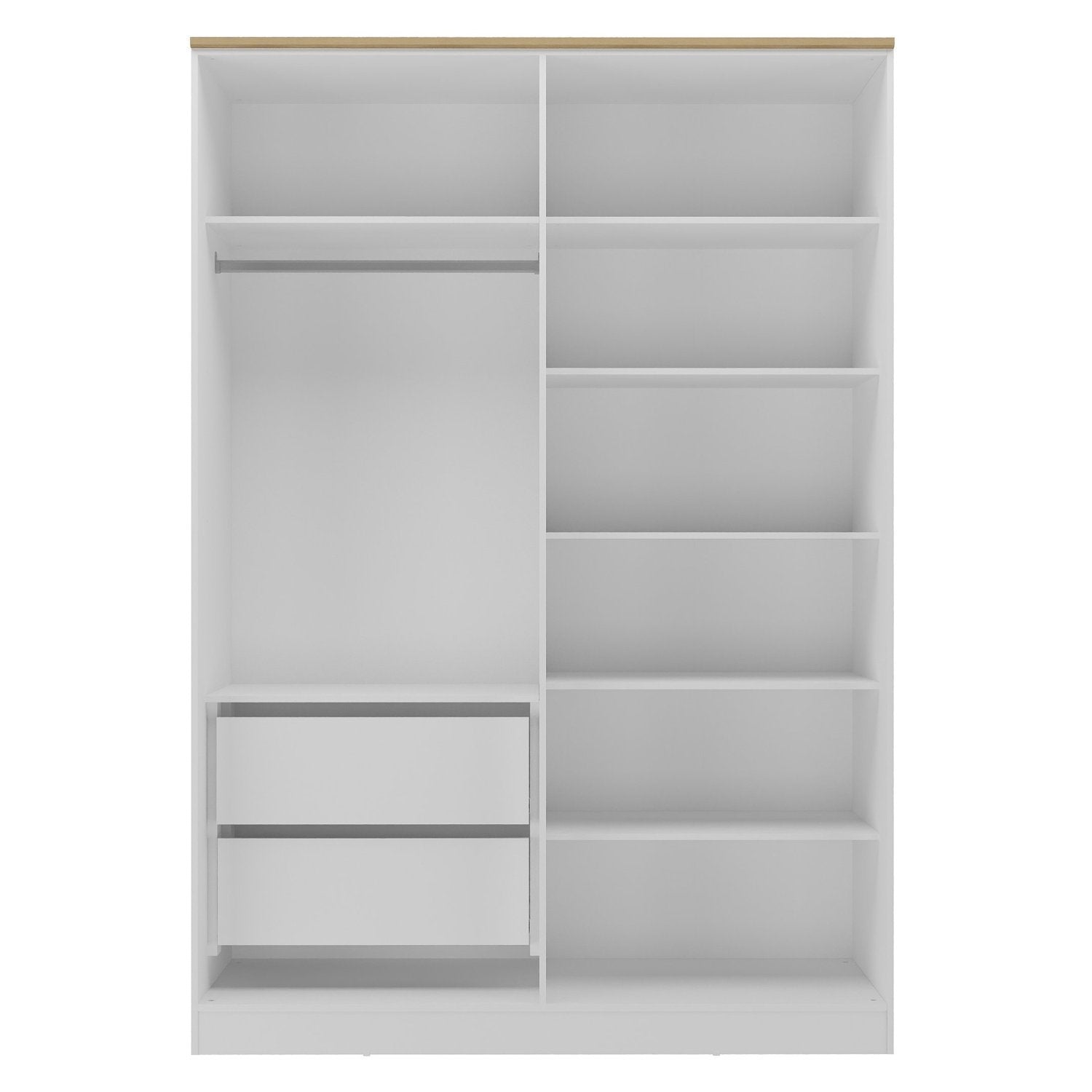 Guarda-Roupa Infantil 4 Portas 2 Gavetas Sky Yescasa 100% MDF Branco/Olmo Italiano
