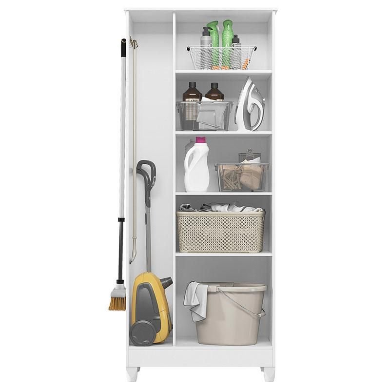 Armário Multiuso Ambiente Jade Branco Brilho com 2 Portas e 4 Prateleiras Moval