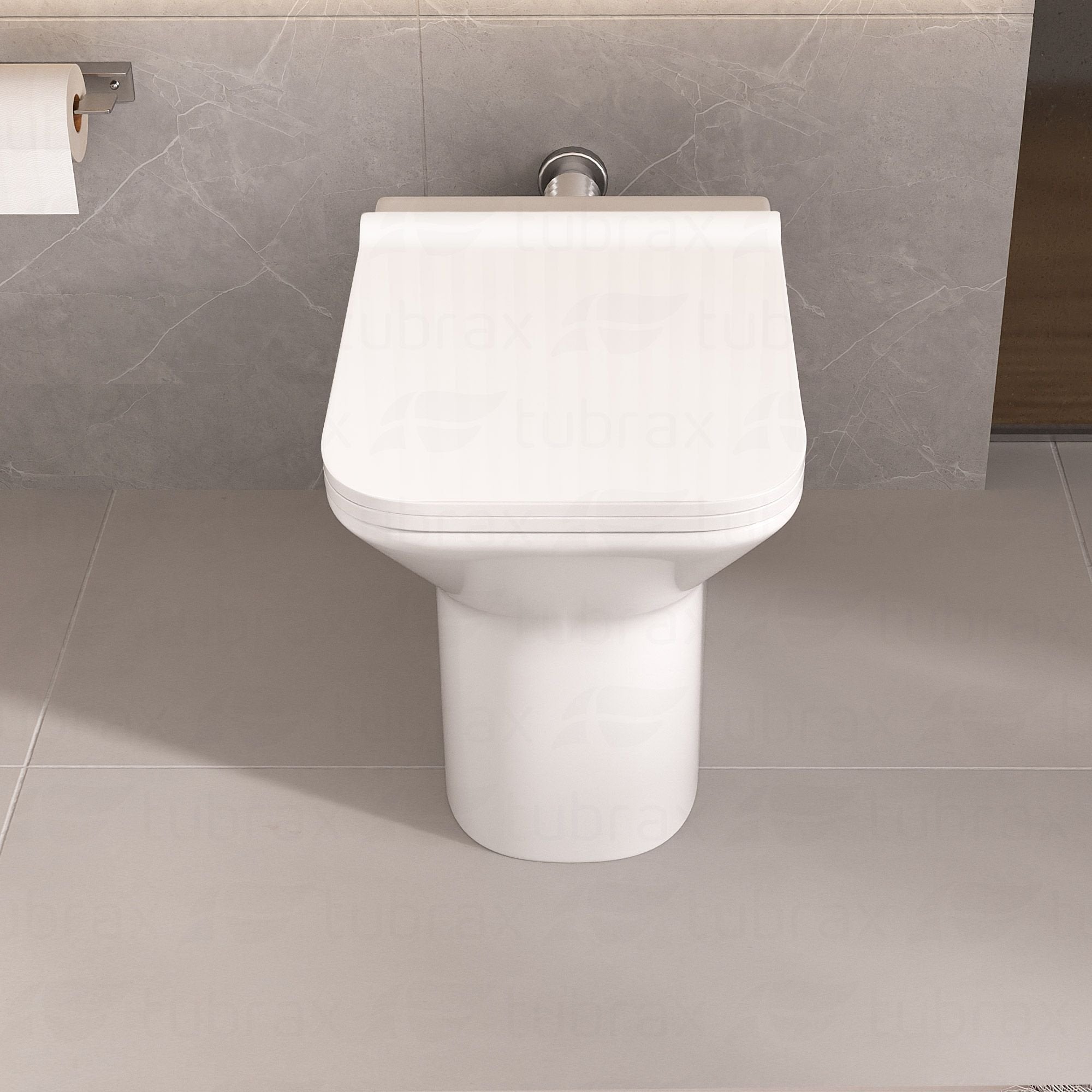 Vaso Sanitário Convencional Quadrado Cerâmica Virentis Tubrax Branco VAB0030-C