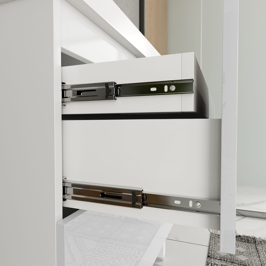Conjunto para Banheiro Gabinete com Cuba e Espelheira Pietra Móveis Bosi 80cm Branco/Brilho