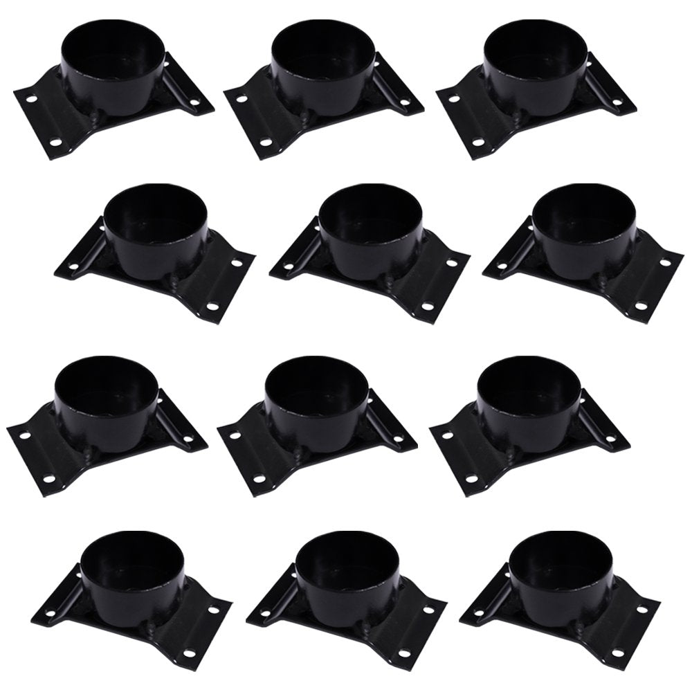 Kit 12 Chapinhas Chapa Elevada com Tubo Fixação Pés Palito Rosca 5/16 Preto Gran Belo