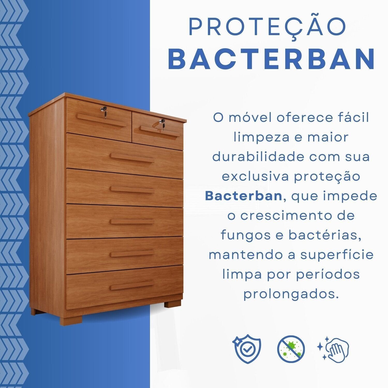 Cômoda para Quarto 7 Gavetas Topázio Espresso Móveis Marrom/Cinamomo