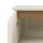 Conjunto Sala de Estar Completa Buffet Oásis e Rack Lumina Bege Off White/Cinamomo Artely