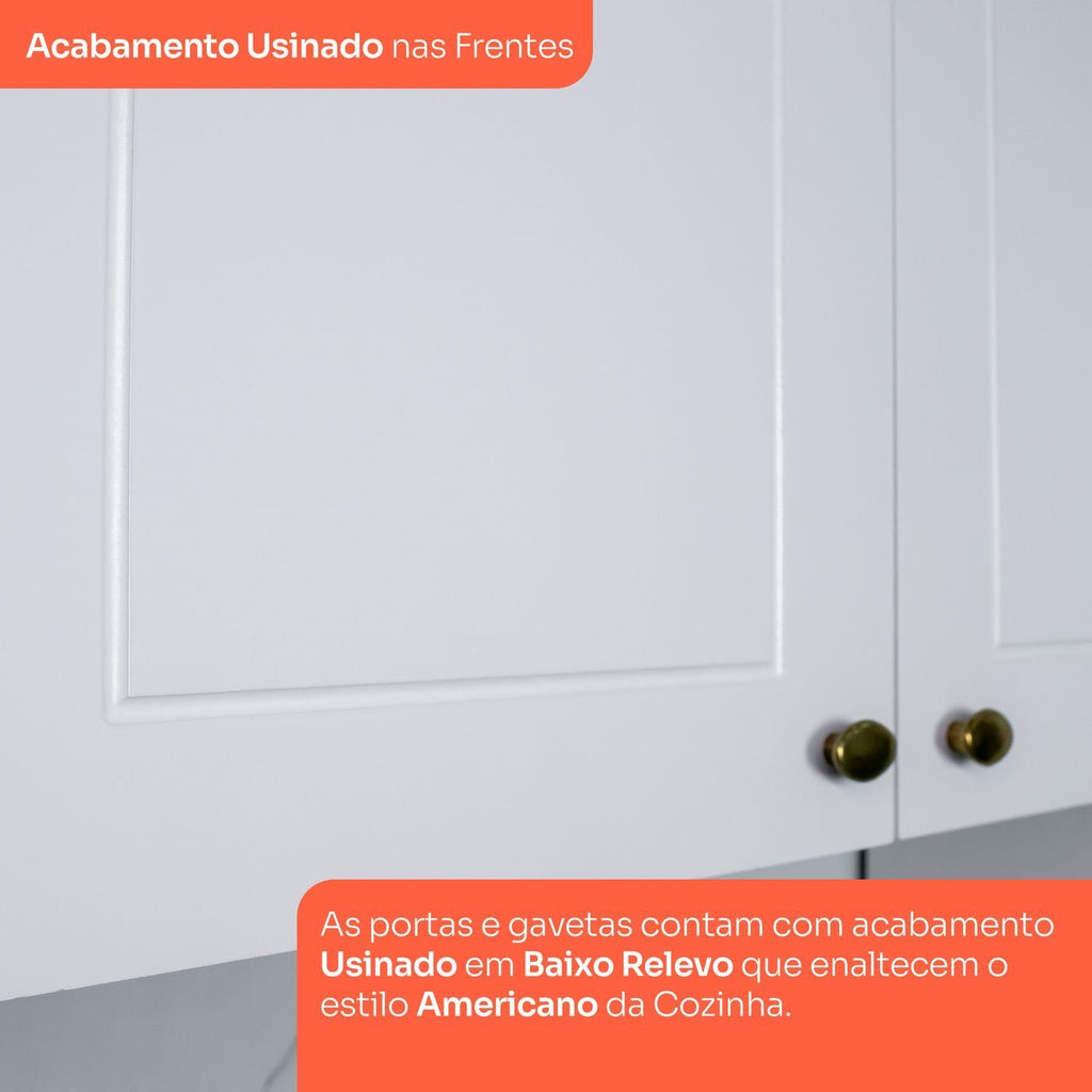 Cozinha Compacta Modulada Emily 5 Peças Espresso Móveis Branco