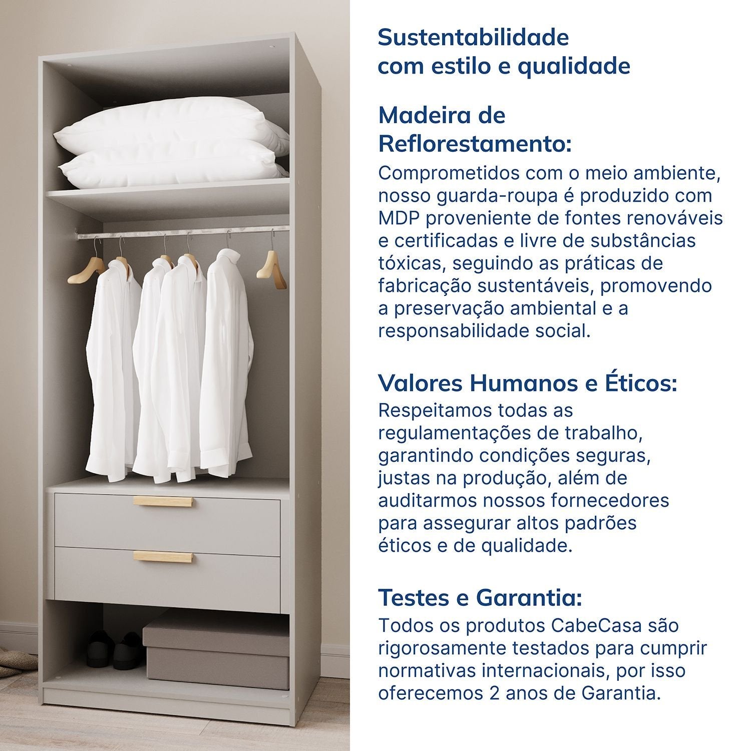Guarda-Roupa Modulado de Canto 10 Peças 18 Portas Jade CabeCasa MadeiraMadeira