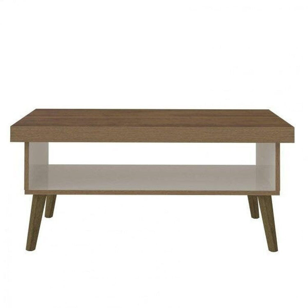 Conjunto 3 Peças Sala de Estar Mesa de Centro Lucca Buffet Oásis Rack Lumina Pinho/Off White Artely