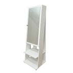 Espelho de Chão Grande Retangular 175x49cm 2 Prateleiras Porta Acessórios Retrô PE2024 Tecno Mobili Branco