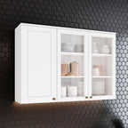 Armário Aéreo 3 Portas 120cm Americana Henn Branco/HP