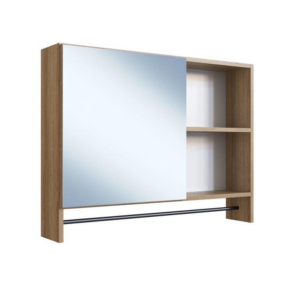 Conjunto para Banheiro Gabinete Suspenso 80cm com Cuba e Espelheira Prodecor CJ8030.20 Marrom/Mel