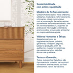 Cômoda 6 Gavetas Oiti Madeira Maciça Pinus 132,8cm CabeCasa MadeiraOriginals Marrom