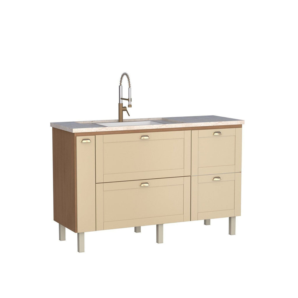 Gabinete de Cozinha para Pia 150cm Grou Cozimax Bege/Jequitibá