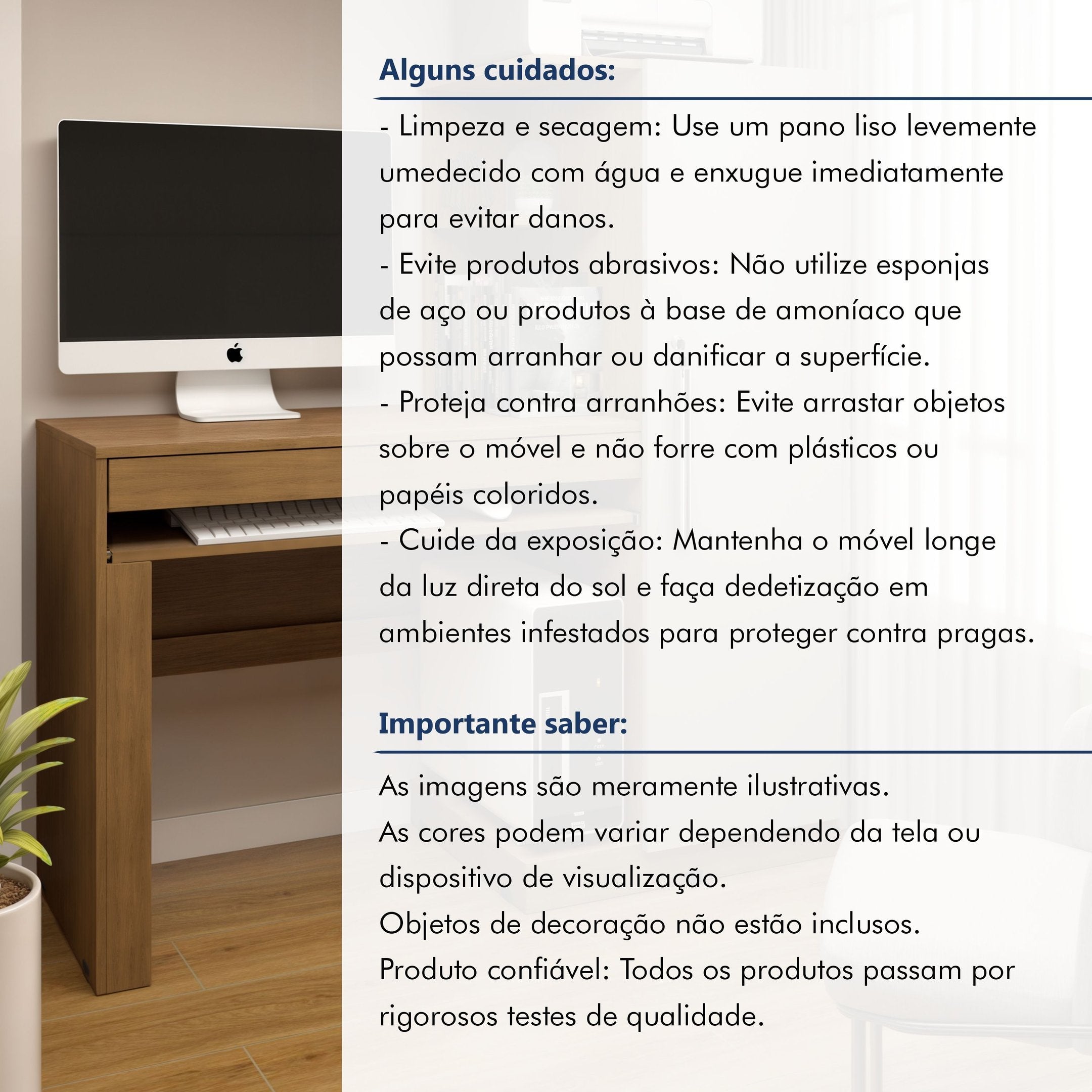 Mesa para Computador Escrivaninha com Armário Office 1 Gaveta 130cm Valdemóveis