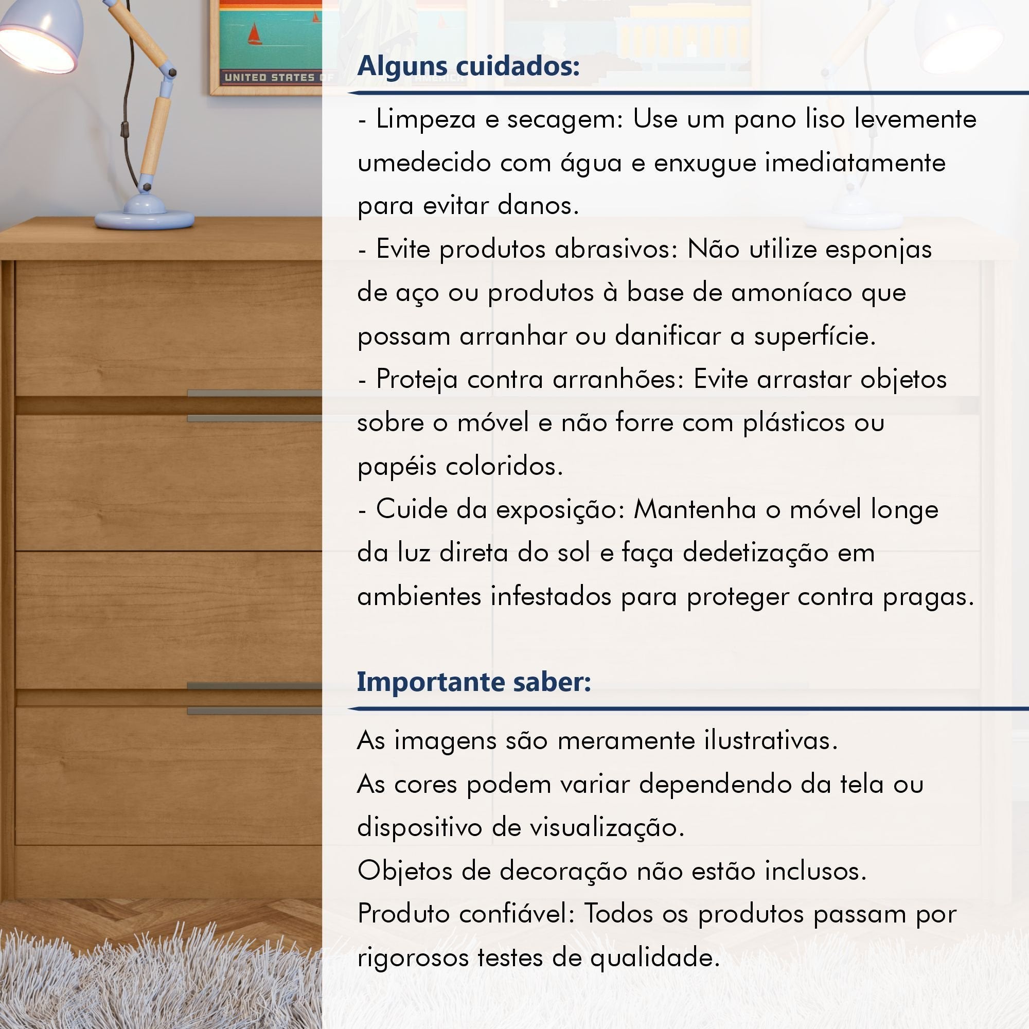Cômoda para Quarto 8 Gavetas MDF Urban 151cm Espresso Móveis Marrom Amêndoa Clean