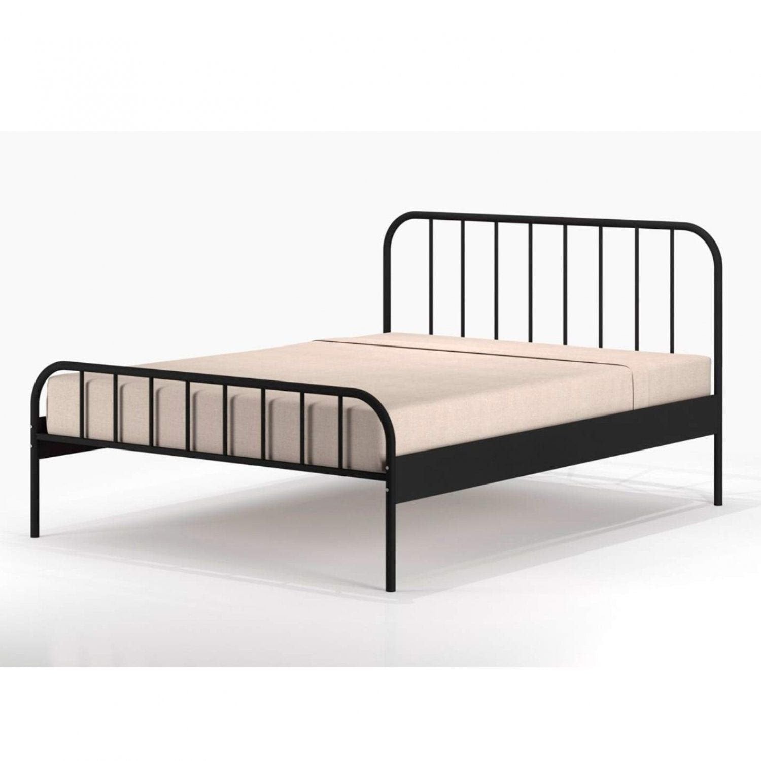 Cama Casal em Aço Tubular Julia Preto Yescasa