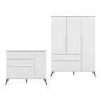 Quarto de Bebê com Roupeiro e Cômoda Melinda Phoenix Baby Branco