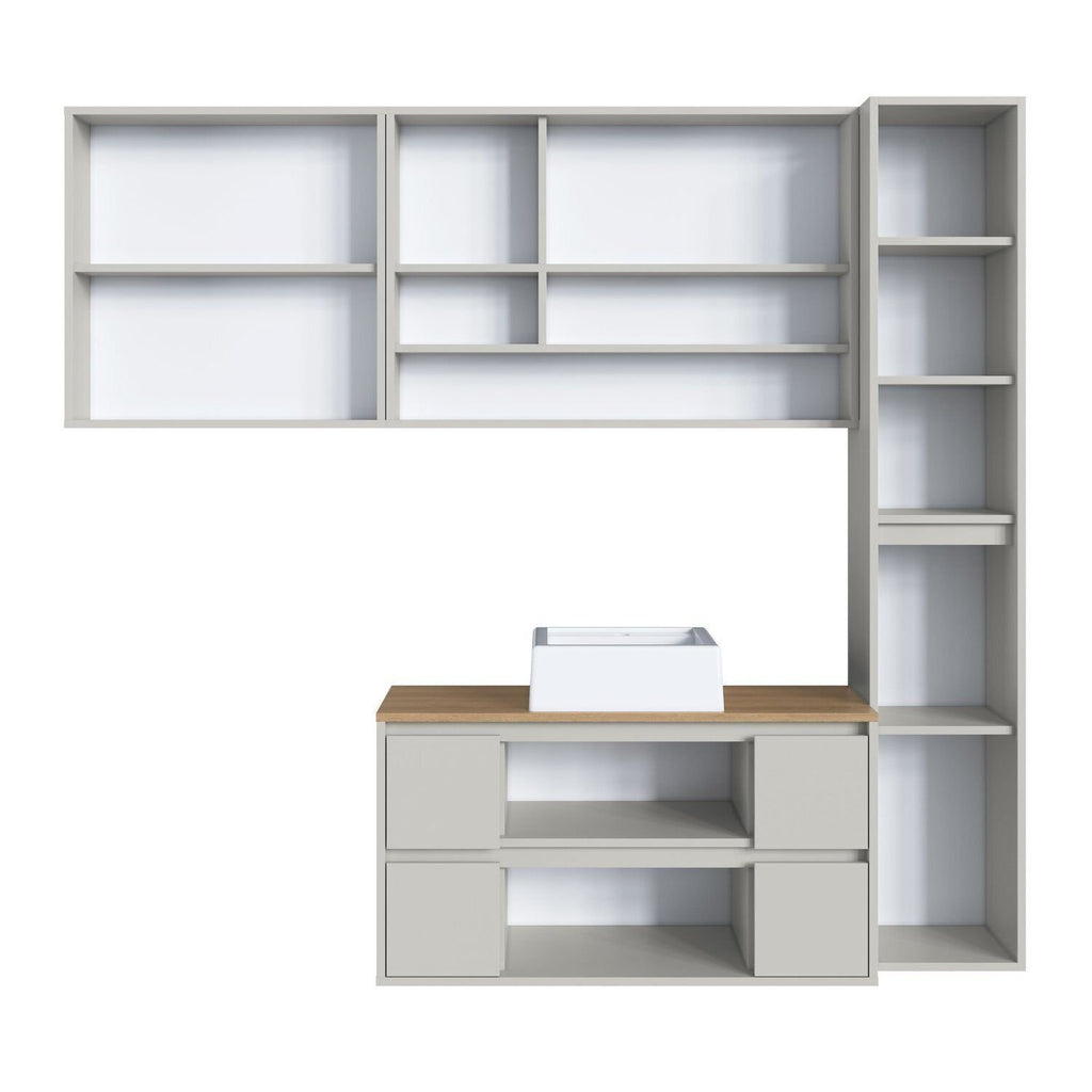 Conjunto para Banheiro Modulado 176cm 4 Peças Gabinete Suspenso com Cuba Berlin Art in Móveis Arenas