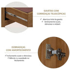 Conjunto Infantil Guarda-Roupa 2 Portas e Cômoda 8 Gavetas 100% Madeira Maciça Topázio Finestra Marrom/Freijó