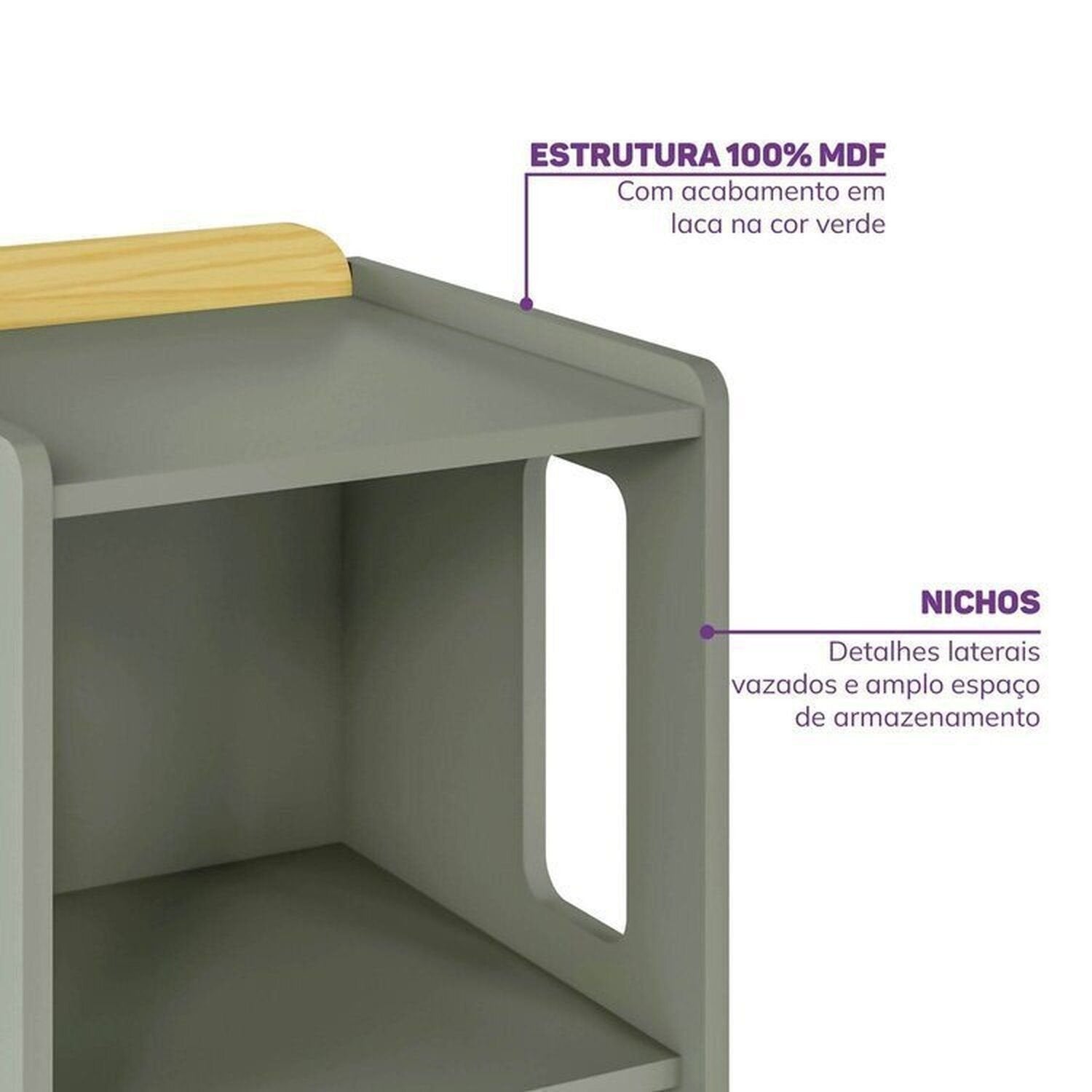 Quarto Infantil Completo Guarda-Roupa Curió Treliche Escrivaninha Estante Petit Verde/Mel Casatema