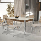 Conjunto Sala de Jantar Mesa Retangular com 6 Cadeiras Natani Yescasa