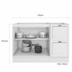 Cozinha Completa Modulada 10 Peças 17 Portas 2 Gavetas com Torre Quente Unna Yescasa Branco/Espresso