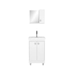 Armário Conjunto de Banheiro com Gabinete, Cuba e Espelheira Lima Ozini 45 cm 2 Portas Branco
