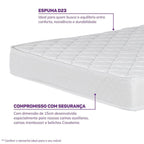 Colchão Solteiro Espuma D23 Nuvem Casatema MadeiraOriginals Branco 88x188x15cm