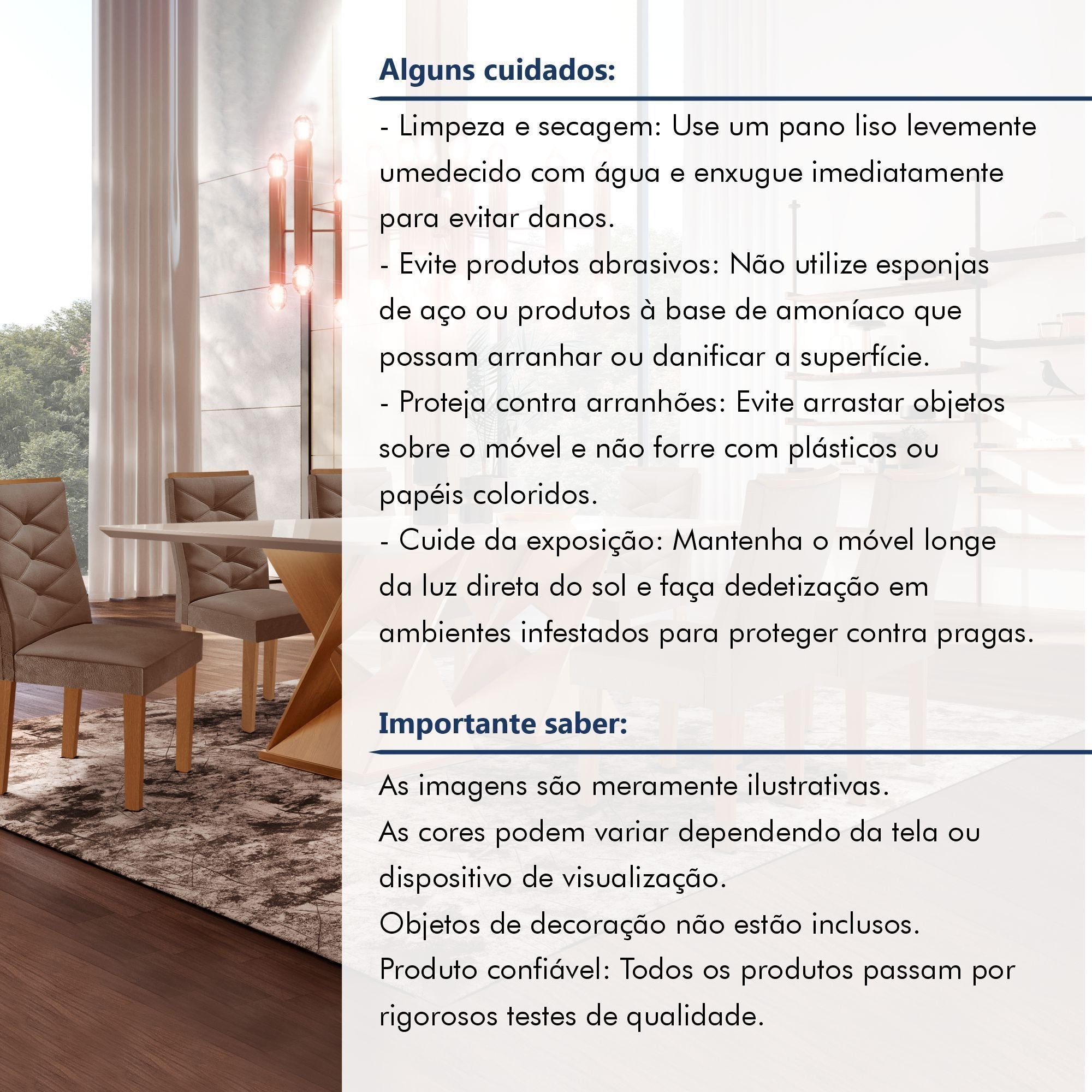 Conjunto Sala de Jantar Mesa Retangular Tampo Vidro com 8 Cadeiras Barcelona Yescasa