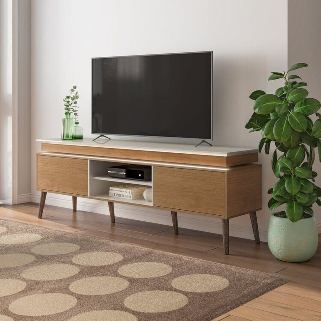 Conjunto Sala de Estar Rack e Cristaleira e Mesa de Centro Murano Marrom Espresso Móveis