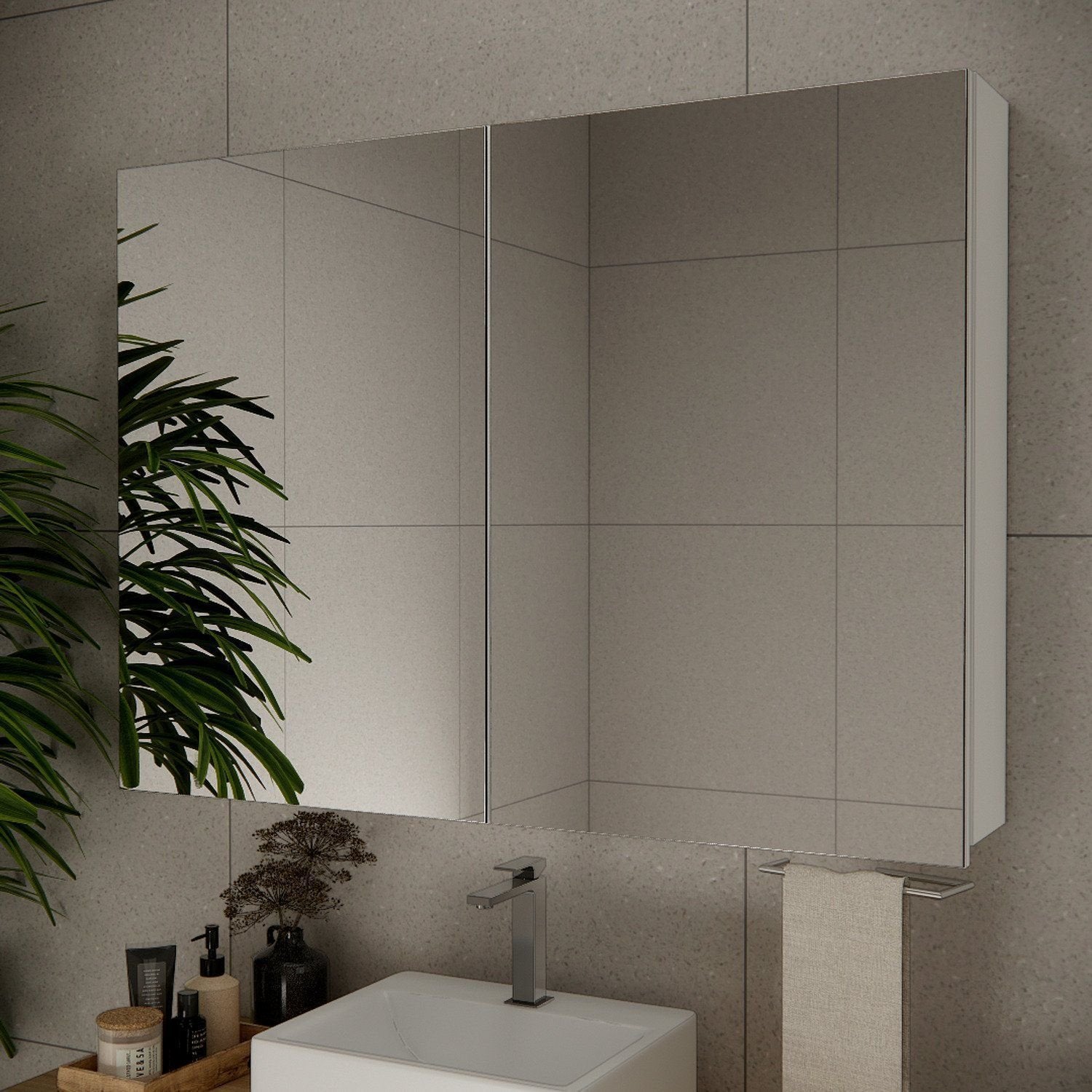 Espelheira para Banheiro Nature Estilare ESP4034-BR 110cm Branco