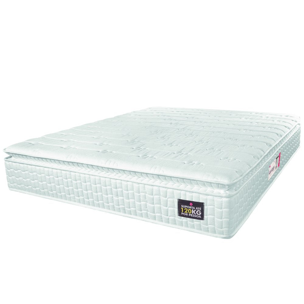 Colchão Casal Espuma D33 Pillow Top Van Gogh Hellen Branco 138x188x24cm