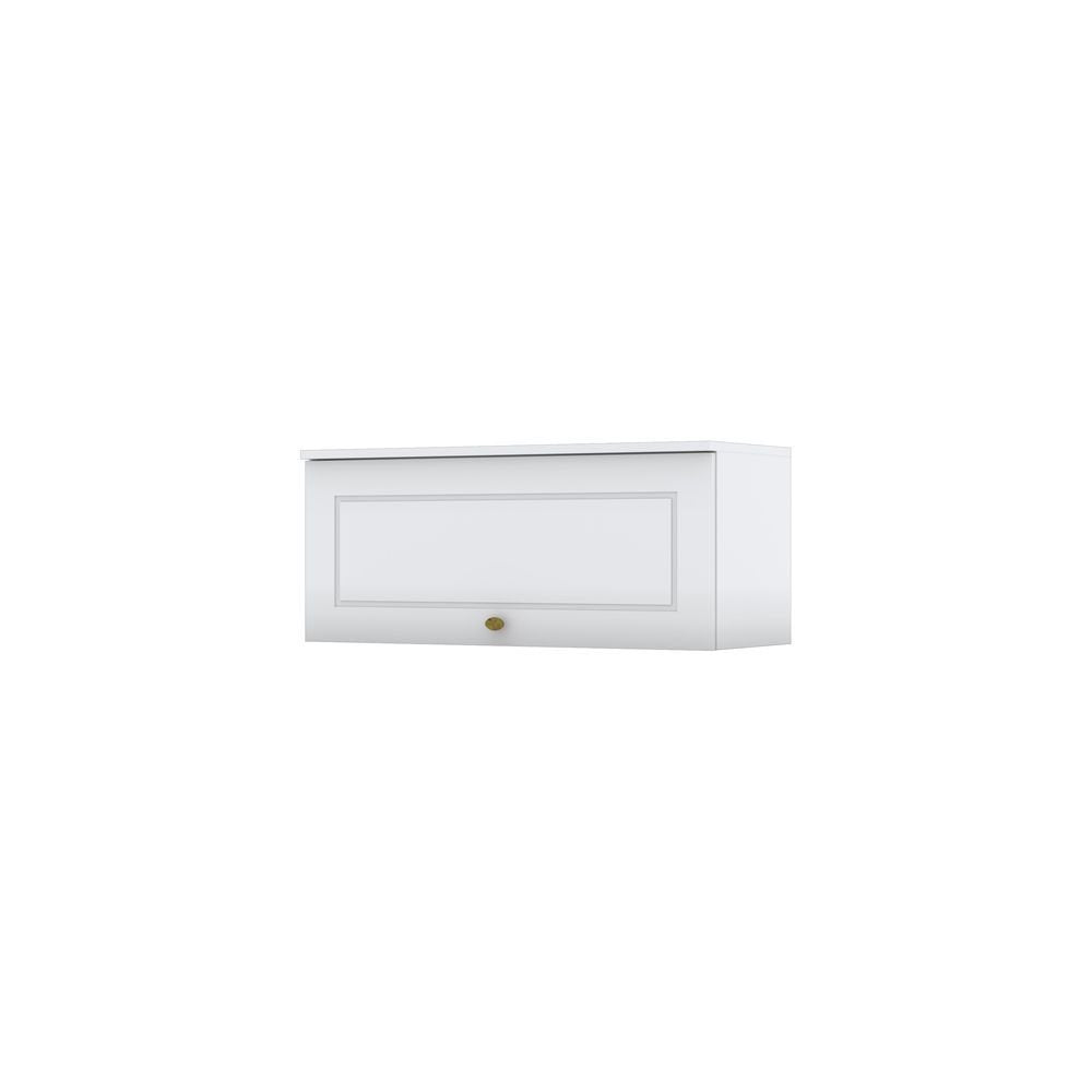 Armário Aéreo 1 Porta Basculante 80cm Emily Espresso Móveis Branco