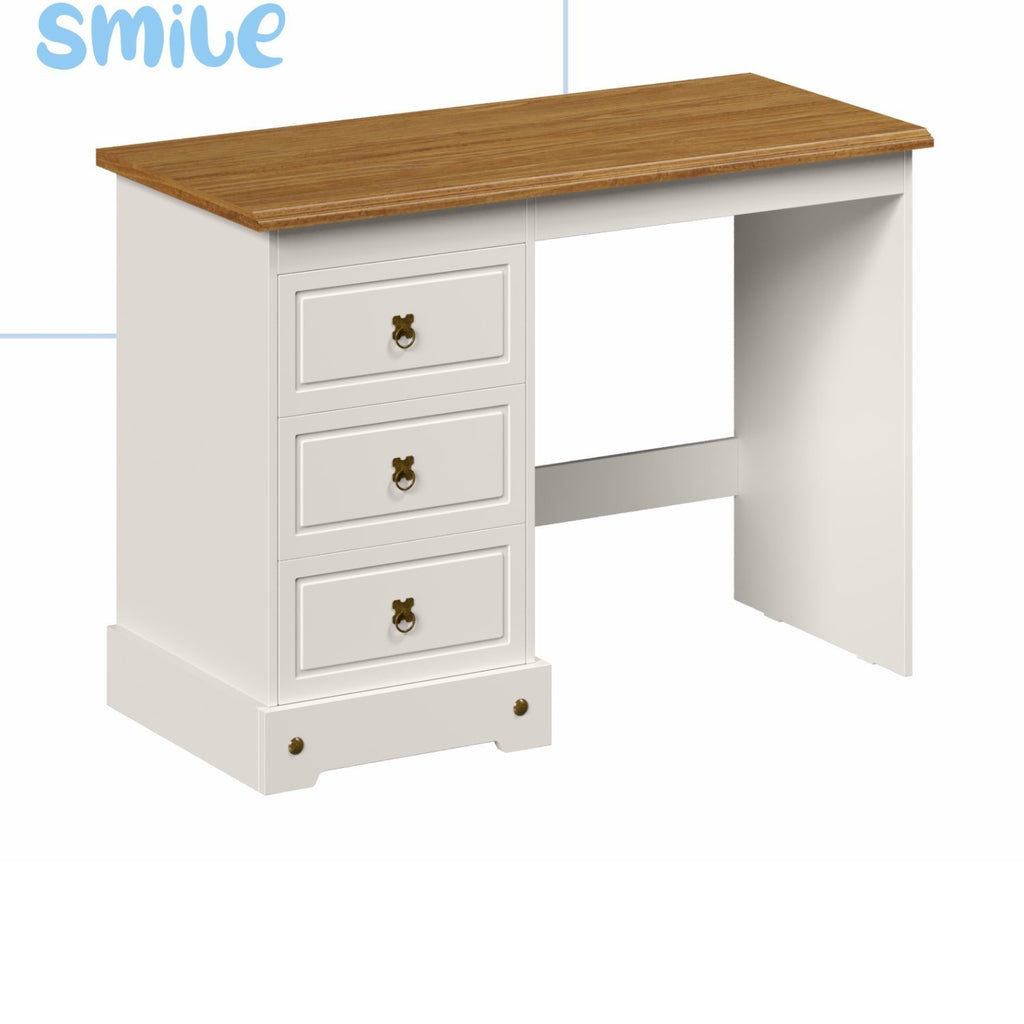 Quarto Infantil Completo Guarda-Roupa Mesa de Cabeceira Cabeceira Solteiro Escrivaninha Smile Serpil Baby Bege/Creme/Carvalho