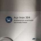 Cuba Pia Cozinha Gourmet Aço Inox 304 Retangular Acabamento Escovado 58x40 Tubrax CAC0022-N