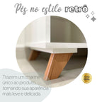 Escrivaninha Retrô em L Mesa Escritório e Home Office 2 Gavetas 5 Nichos 145cm Artany