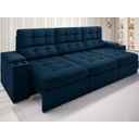 Sofá com Porta Copos e Carregador USB Eureka Velosuede Assento Retrátil e Reclinável NETSOFAS