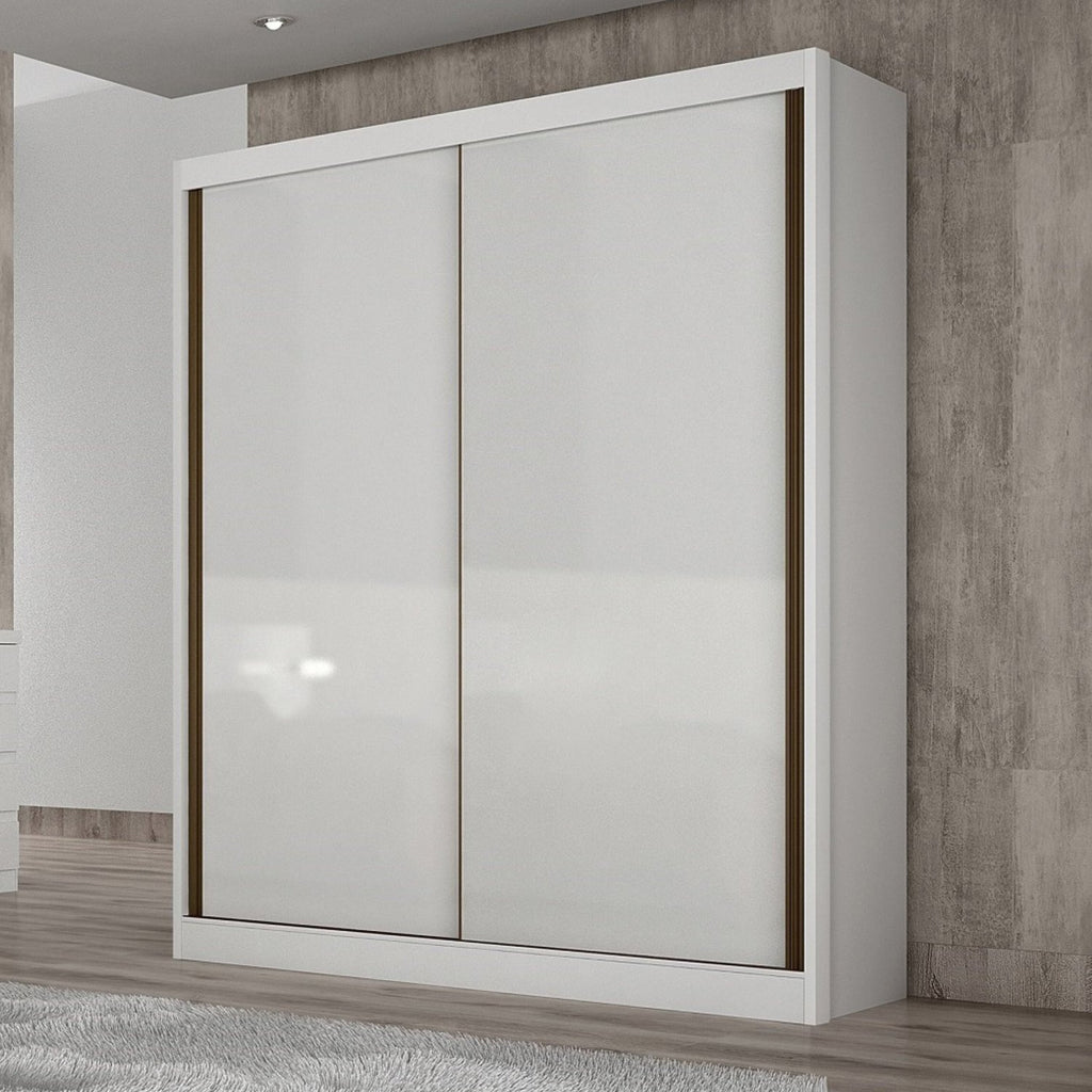 Guarda-Roupa Solteiro 2 Portas 3 Gavetas Ávila Novo Horizonte 100% MDF Branco