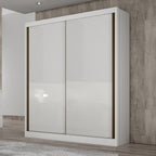 Guarda-Roupa Solteiro 2 Portas 3 Gavetas Ávila Novo Horizonte 100% MDF Branco