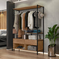Guarda-Roupa Closet Industrial para Casal de Ferro 2 Gavetas 5 Prateleiras Barcelona Artefamol Marrom/Preto