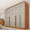 Guarda-Roupa Casal 6 Portas 8 Gavetas 270cm Portugal Yescasa Marrom/Cinamomo/Off White