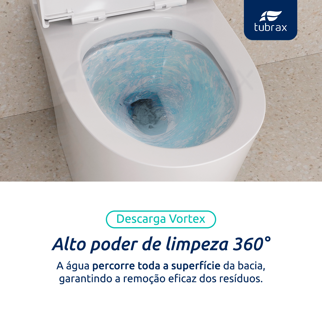 Vaso Sanitário Monobloco Cerâmica Modelo Acies Tubrax Branco VAB0003