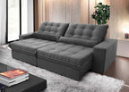Sofá Retrátil e Reclinável Zurique 2,50m Suede Velut com Molas no Assento King House