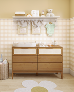Cômoda 6 Gavetas Madeira Maciça com Telinha Rattan Viena Mel Marrom Artemobili