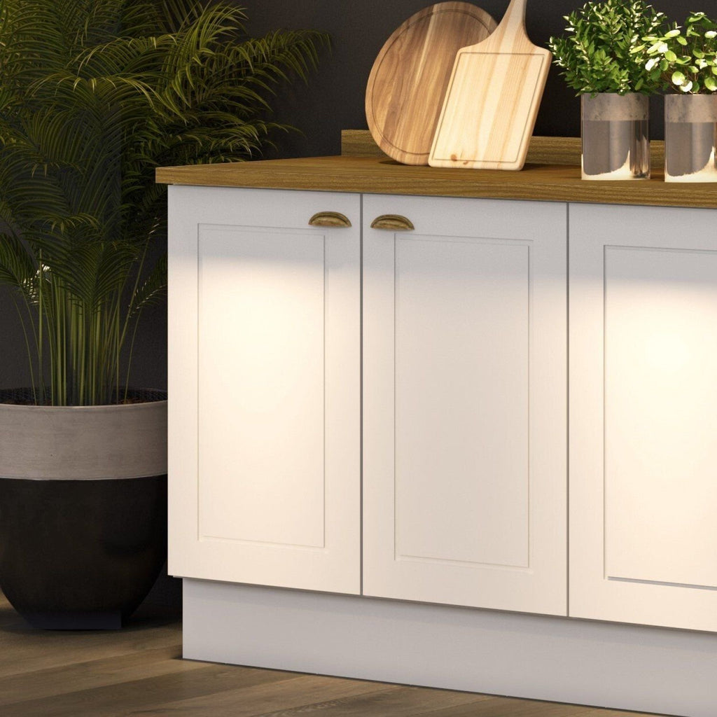 Balcão de Cozinha 2 Portas 80cm com Tampo Emily Espresso Móveis Branco/HP/Nature
