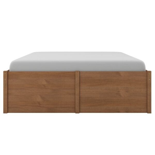 Cama Casal 4 Gavetas Madeira Maciça Beauty Marrom/Amêndoa