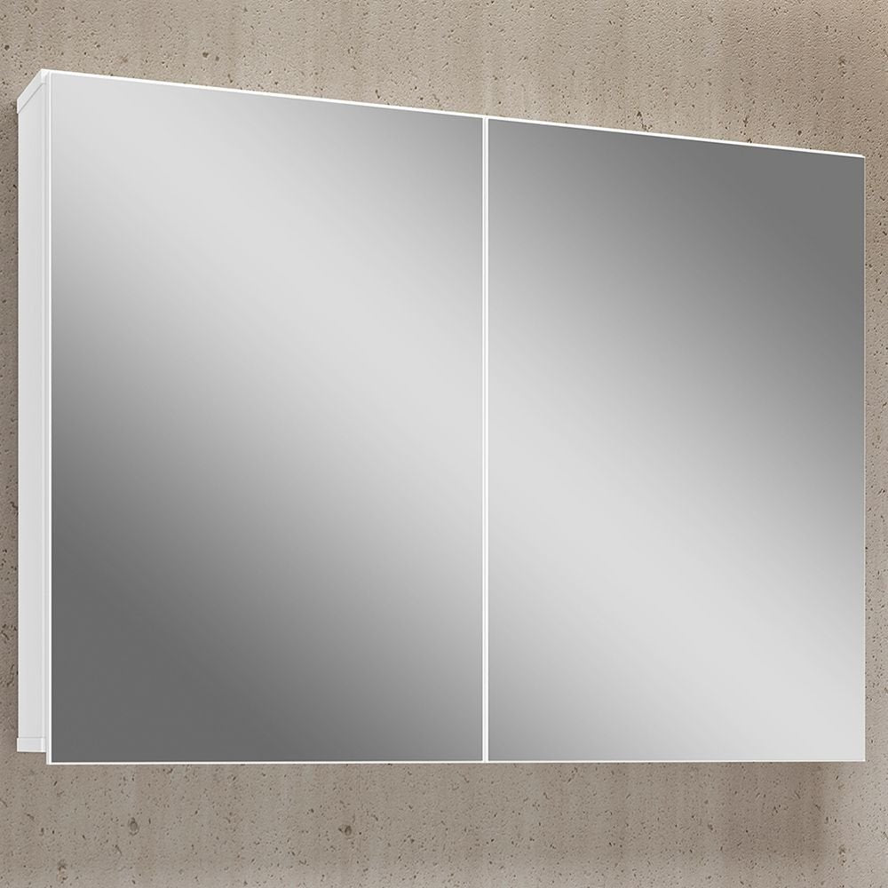 Armário Espelheira para Banheiro Lyam Decor Malbec 100cm 2 Portas Branco
