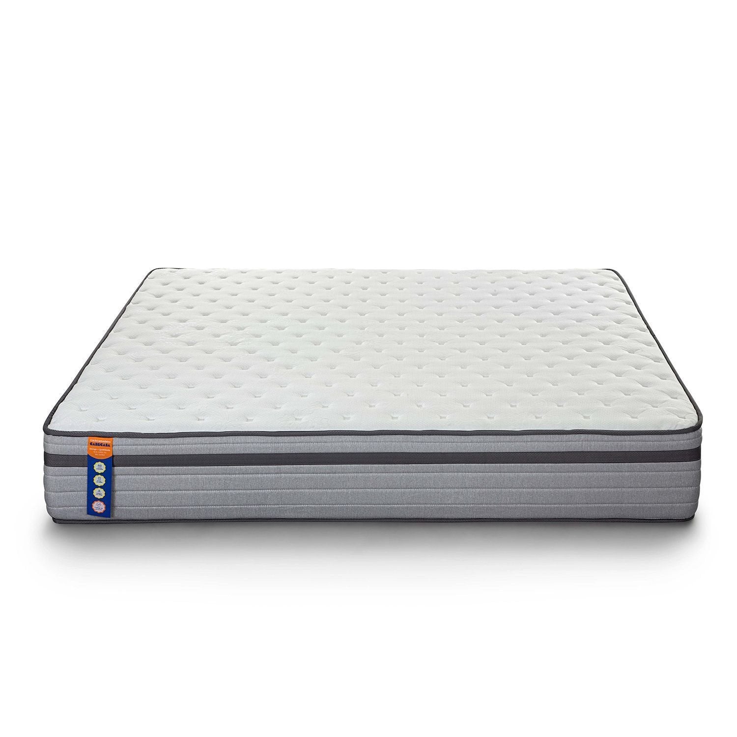 Colchão Casal Mola Ensacada Luna 138x188x31 Cinza/Branco CabeCasa MadeiraMadeira